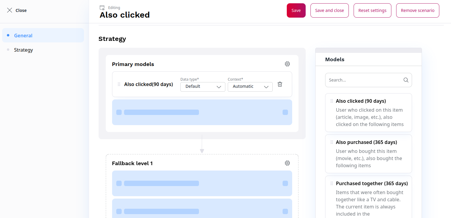 Strategy configuration
