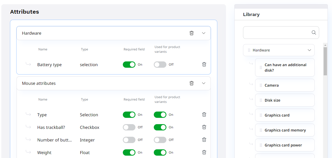 Adding attributes to a Product Type