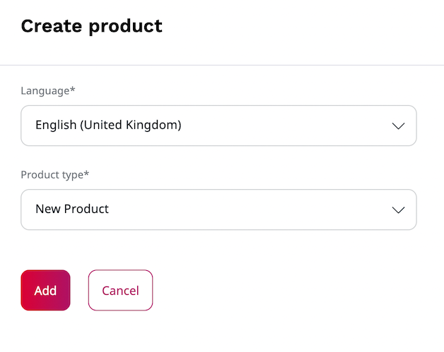 Creating a new product