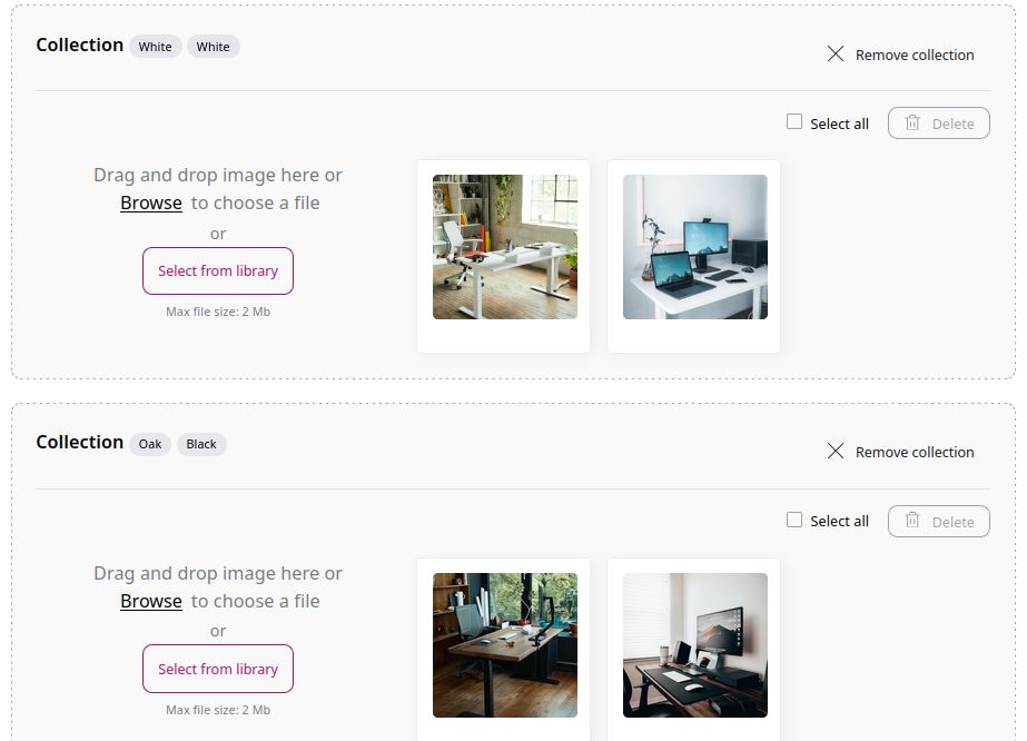 Product asset collection