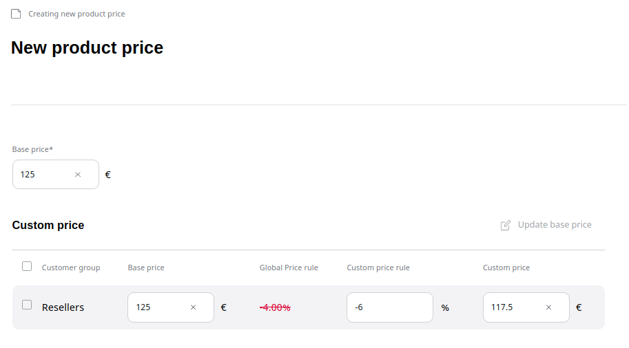 Setting product prices
