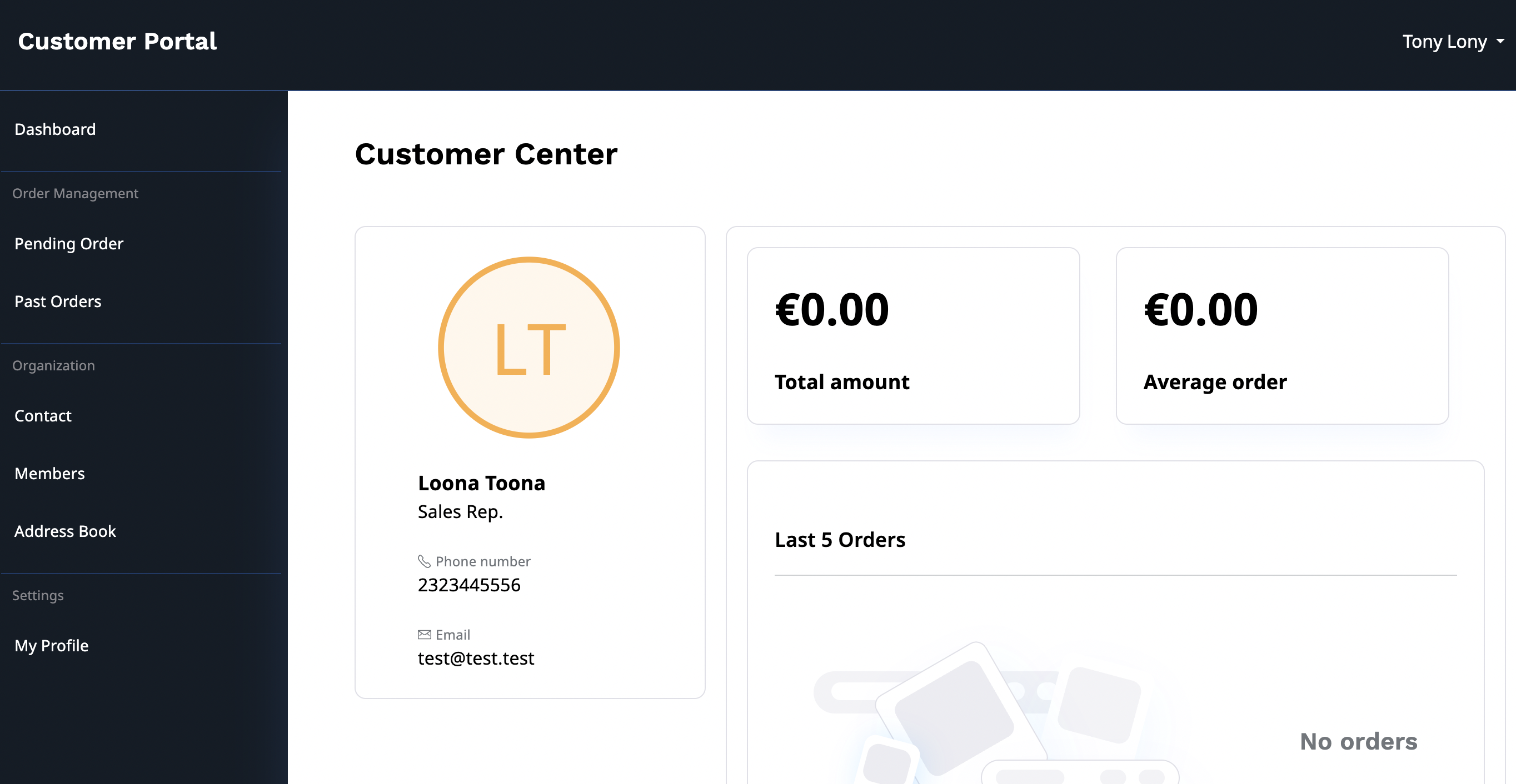 Customer Portal Dashboard