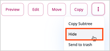 Hide content icon