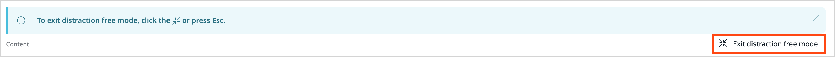 Exit distraction free mode