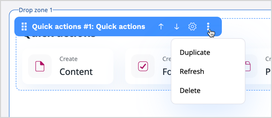 Dashboard block settings