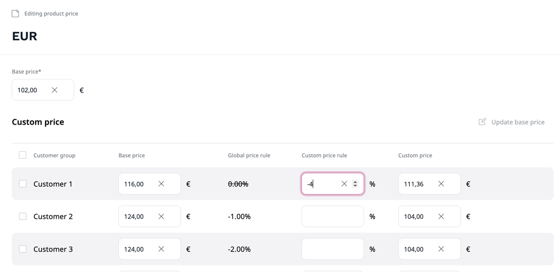 Setting product prices