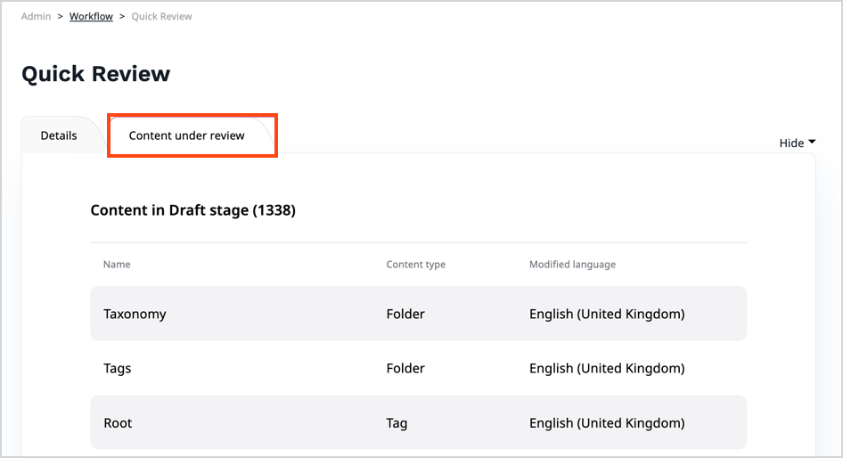 Content under review