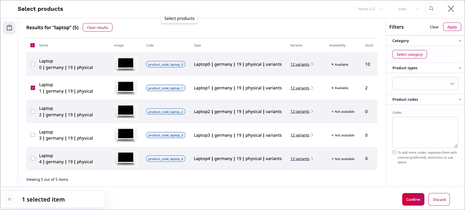 Product picker