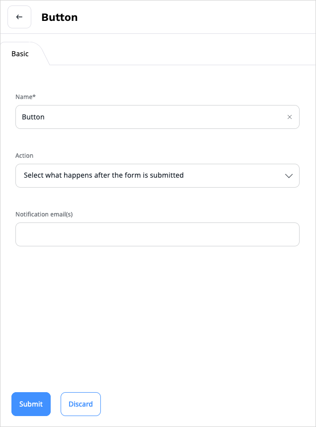 Options of a Form submission button