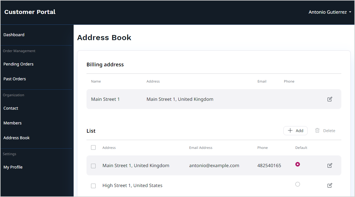 Address book