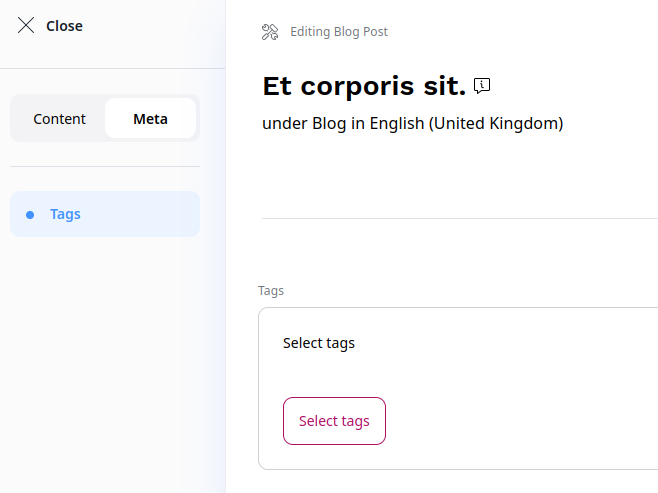 Selecting Taxonomy entries