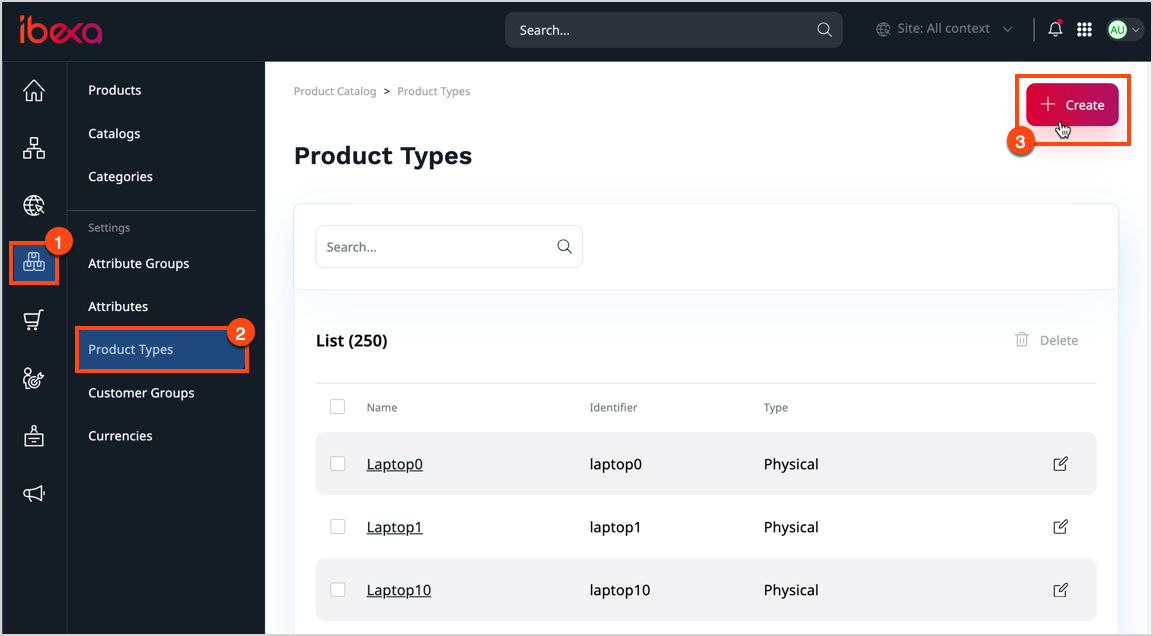 Create new product type