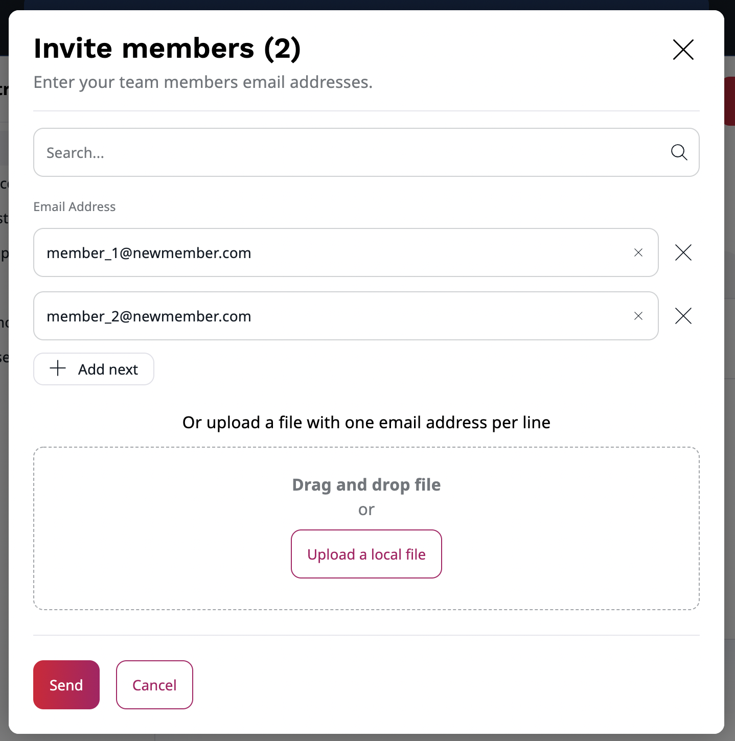 Inviting users