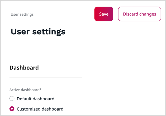 Select active dashboard