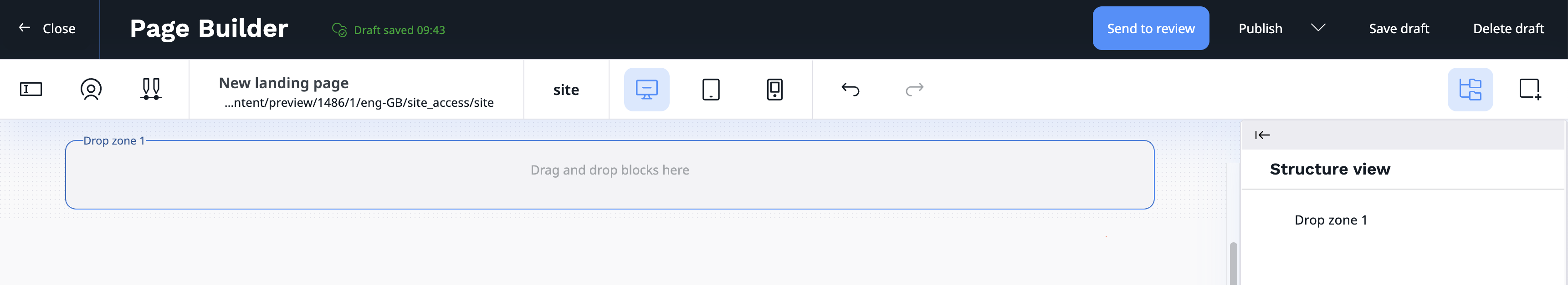 Page Builder interface